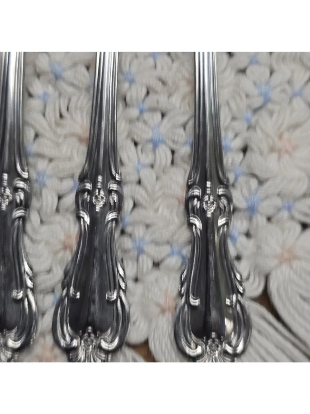 Lot of 7 Salem VICTORIA Cocktail Seafood Fork  Stainless Steel Flatware Set